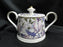 Grace's Teaware Purple Florals on White: Sugar Bowl & Lid, 3 7/8"Tall