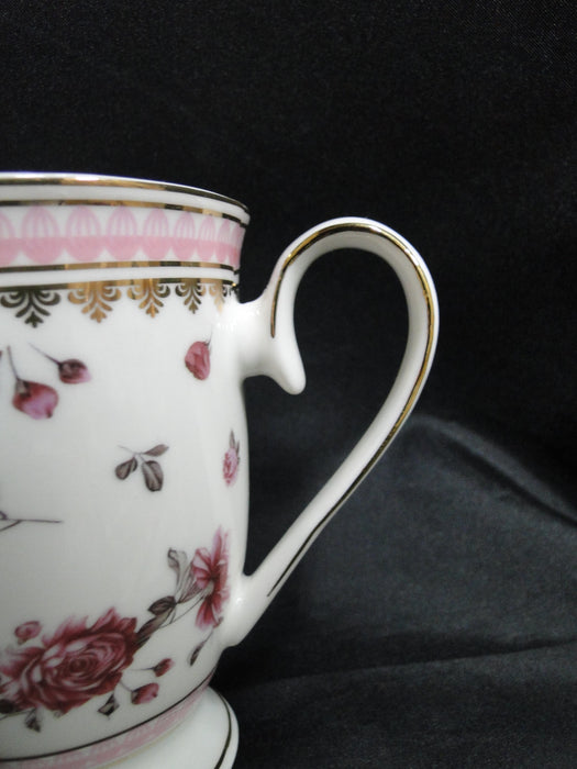 Grace's Teaware Pink Roses & Pink Band on White: Mug (s), 4 1/4" Tall