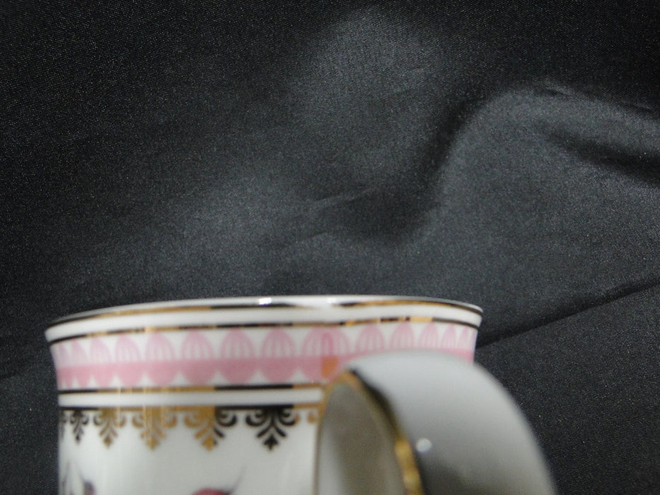 Grace's Teaware Pink Roses & Pink Band on White: Mug (s), 4 1/4" Tall