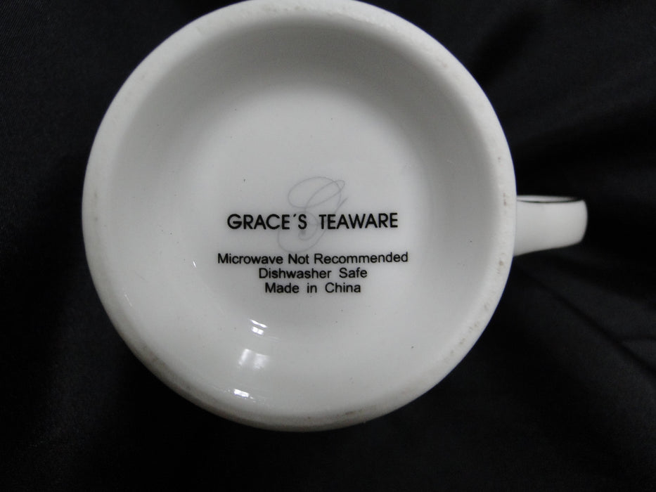 Grace's Teaware Pink Roses & Pink Band on White: Mug (s), 4 1/4" Tall