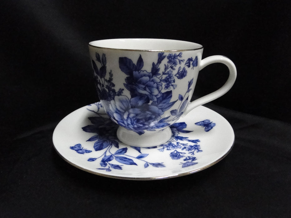 Grace's Teaware Blue Florals on White: Cup & Saucer Set (s), 3 1/4" Tall