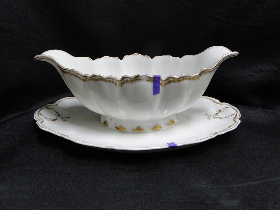 Haviland (Limoges) Schleiger 22, Double Gold Trim: Gravy w/ Underplate, As Is