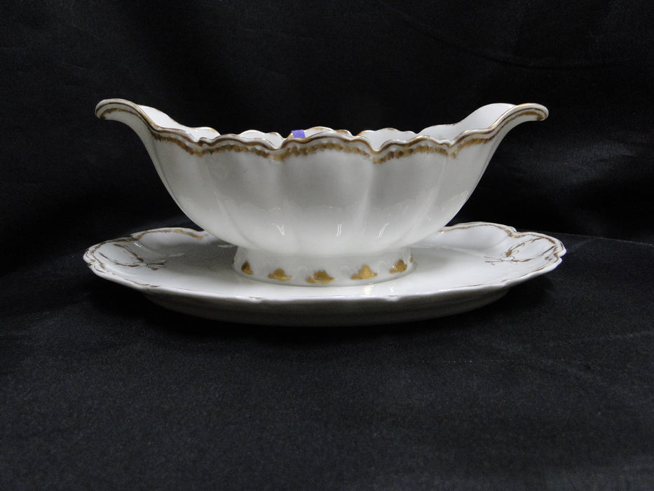 Haviland (Limoges) Schleiger 22, Double Gold Trim: Gravy w/ Underplate, As Is
