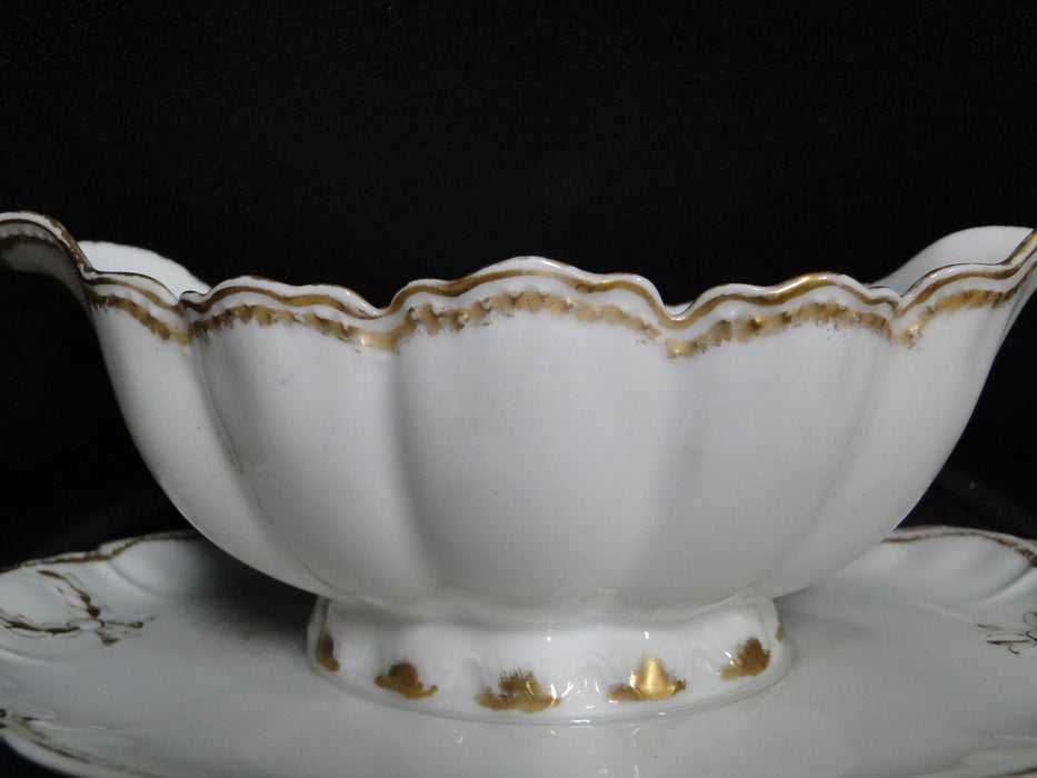 Haviland (Limoges) Schleiger 22, Double Gold Trim: Gravy w/ Underplate, As Is