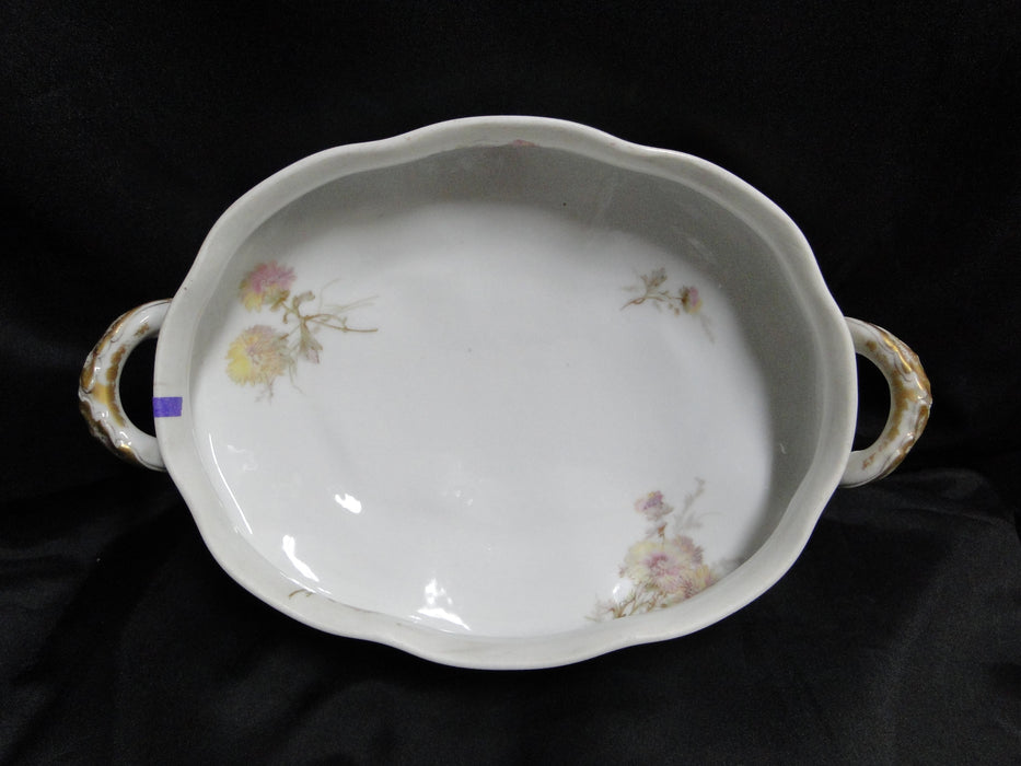 Haviland Schleiger 664C, Yellow & Pink Flowers: Oval Serving Bowl, No Lid, As Is