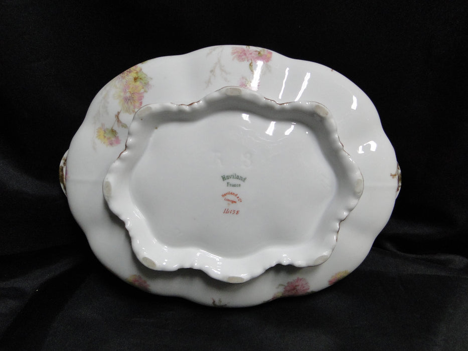 Haviland Schleiger 664C, Yellow & Pink Flowers: Oval Serving Bowl, No Lid, As Is