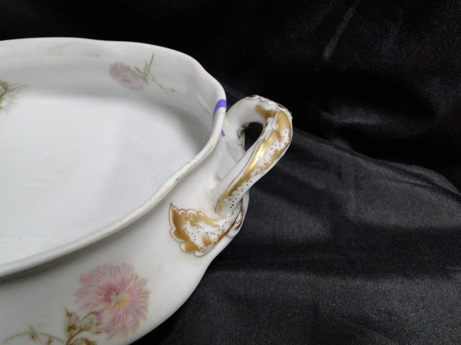Haviland Schleiger 664C, Yellow & Pink Flowers: Oval Serving Bowl, No Lid, As Is
