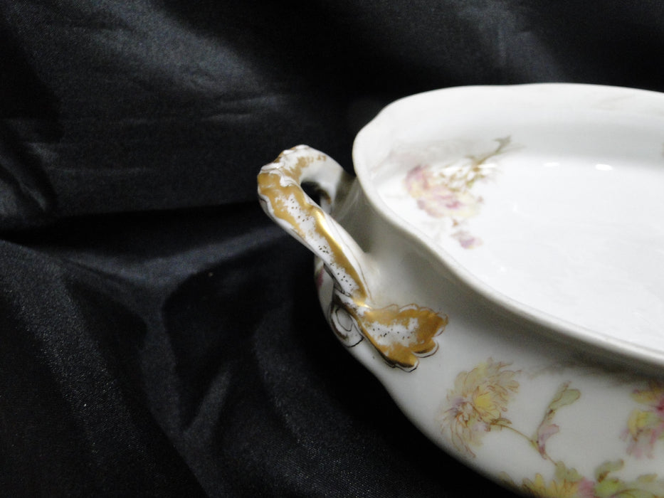Haviland Schleiger 664C, Yellow & Pink Flowers: Oval Serving Bowl, No Lid, As Is