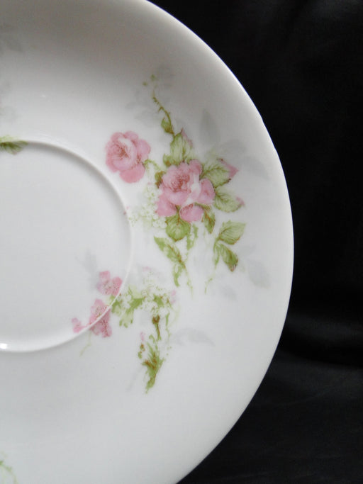 Haviland (Limoges) Schleiger 324B, Smooth, Pink Roses: 5 1/2" Saucer Only