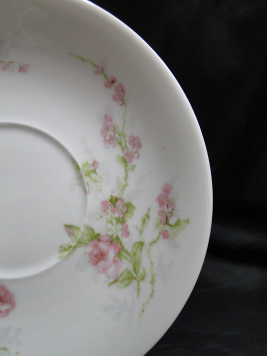 Haviland (Limoges) Schleiger 324B, Smooth, Pink Roses: 5 1/2" Saucer Only