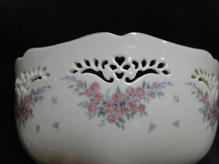 Lenox Petite Rose, Pink Roses: Round Pierced Serving Bowl, 8" x 3 7/8"