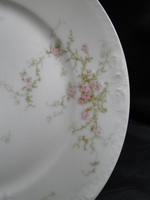 Haviland (Limoges) Schleiger 318-2, Pink, Green Scroll: Salad Plate 8 5/8" As Is