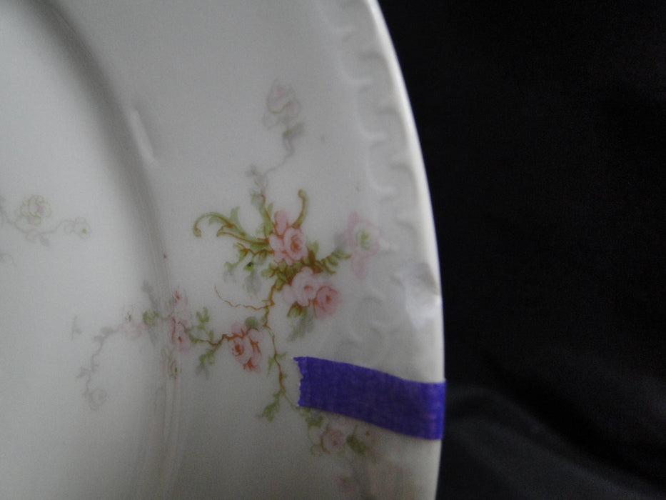 Haviland (Limoges) Schleiger 318-2, Pink, Green Scroll: Salad Plate 8 5/8" As Is