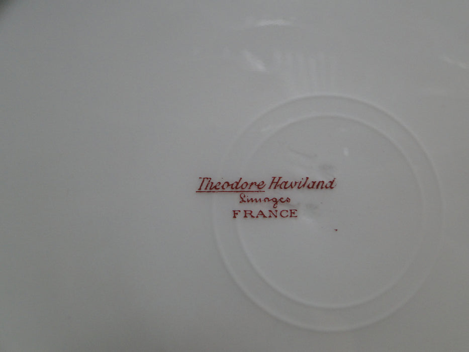 Haviland (Limoges) Schleiger 318-2, Pink, Green Scroll: Salad Plate 8 5/8" As Is