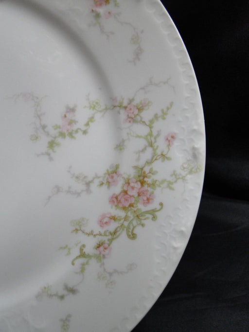 Haviland (Limoges) Schleiger 318-2, Pink, Green Scroll: Salad Plate 8 5/8" As Is