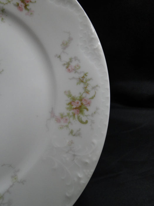 Haviland (Limoges) Schleiger 318-2, Pink, Green Scroll: Salad Plate 8 5/8" As Is