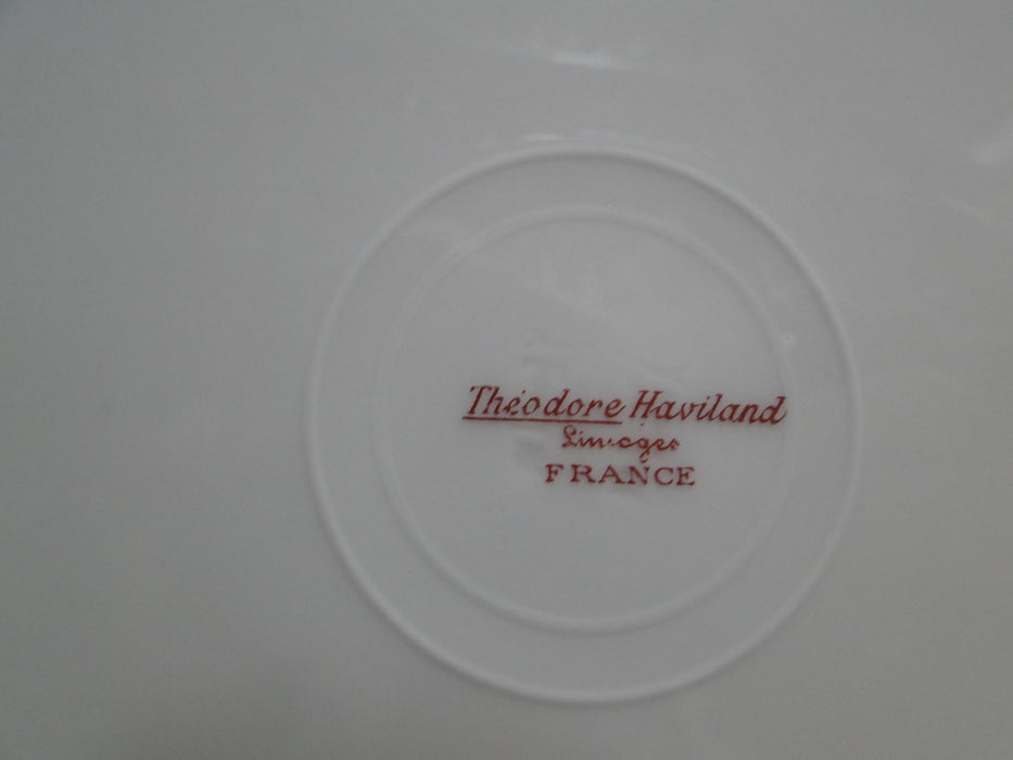 Haviland (Limoges) Schleiger 318-2, Pink, Green Scroll: Salad Plate 8 5/8" As Is