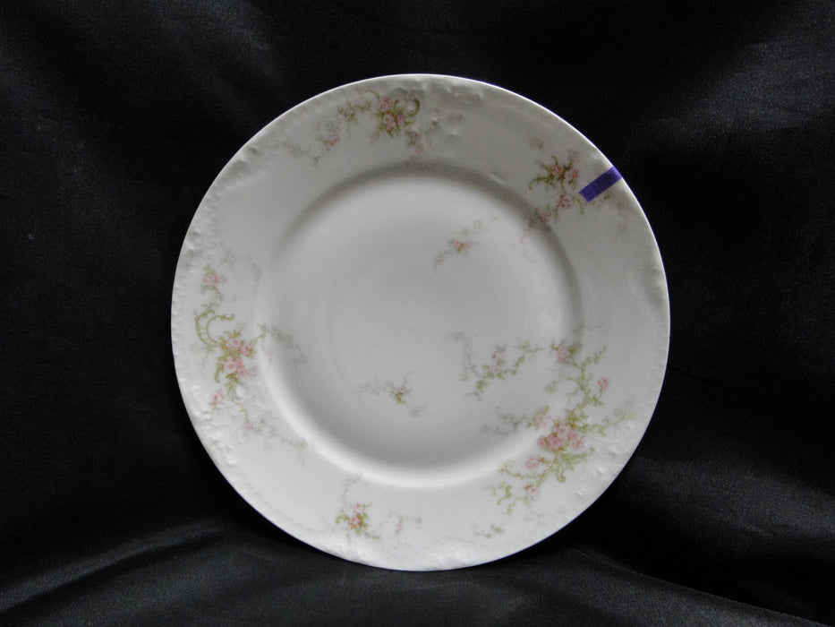 Haviland (Limoges) Schleiger 318-2, Pink, Green Scroll: Salad Plate 8 5/8" As Is