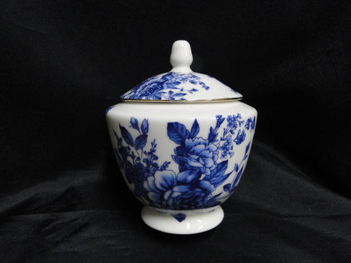 Grace's Teaware Blue Florals on White: Sugar Bowl & Lid, 5"Tall