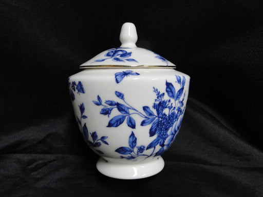 Grace's Teaware Blue Florals on White: Sugar Bowl & Lid, 5"Tall