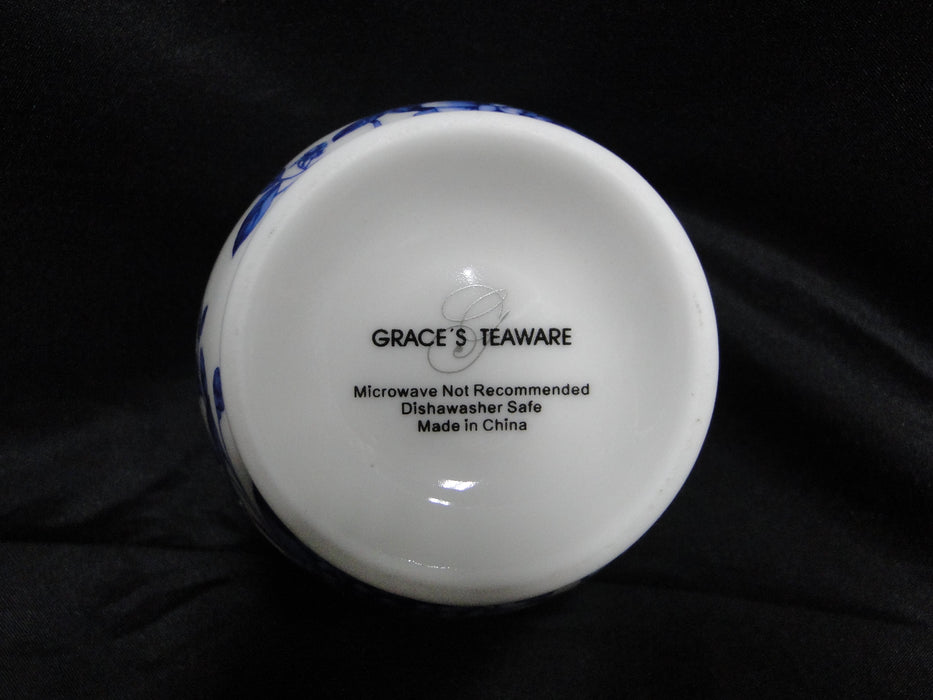 Grace's Teaware Blue Florals on White: Sugar Bowl & Lid, 5"Tall