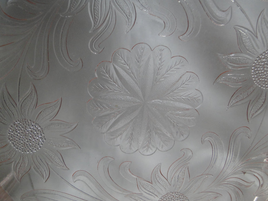 Jeannette Glass Sunflower Pink, Depression Glass: Footed Cake Plate, 10"
