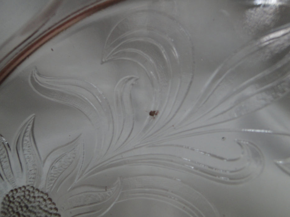 Jeannette Glass Sunflower Pink, Depression Glass: Footed Cake Plate, 10"