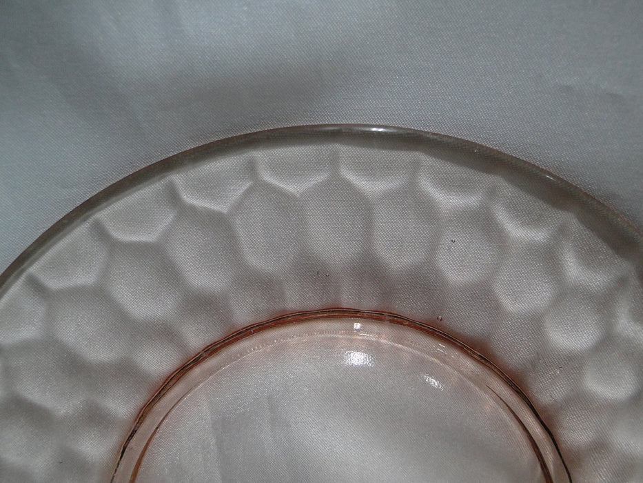 Jeannette Glass Hex Optic Pink, Honeycomb, Depression: Luncheon Plate (s) 7 7/8"