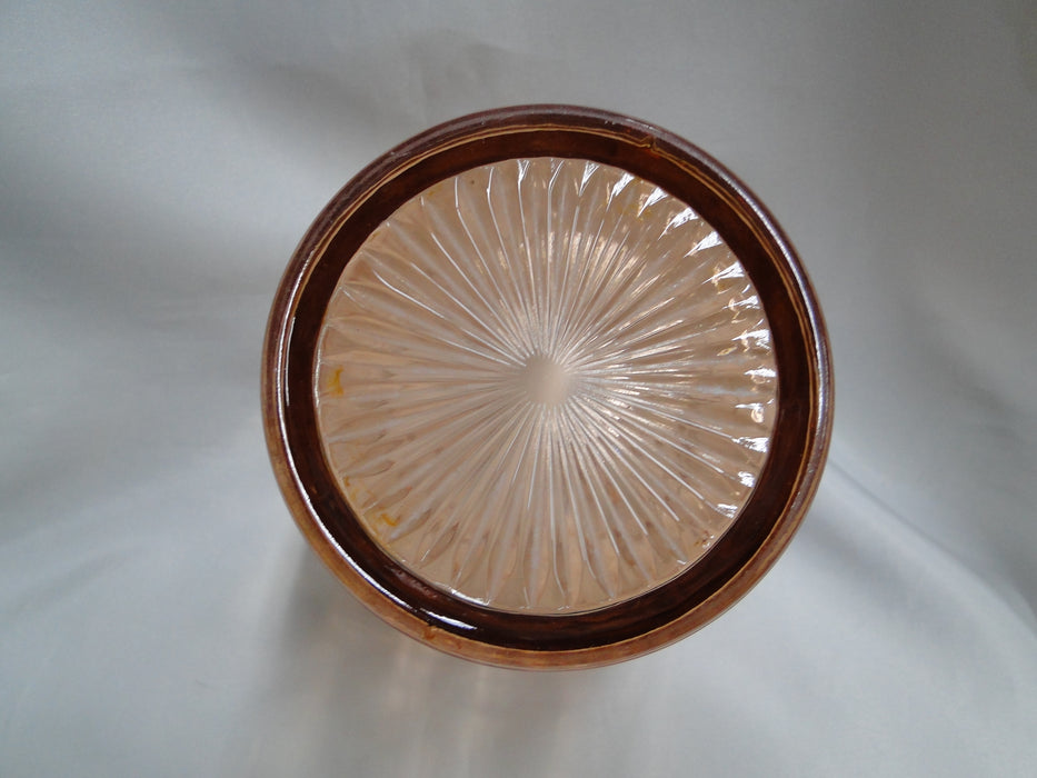 Pink Depression Glass, Floral Design: Ice Bucket, No Handle, 6" Tall
