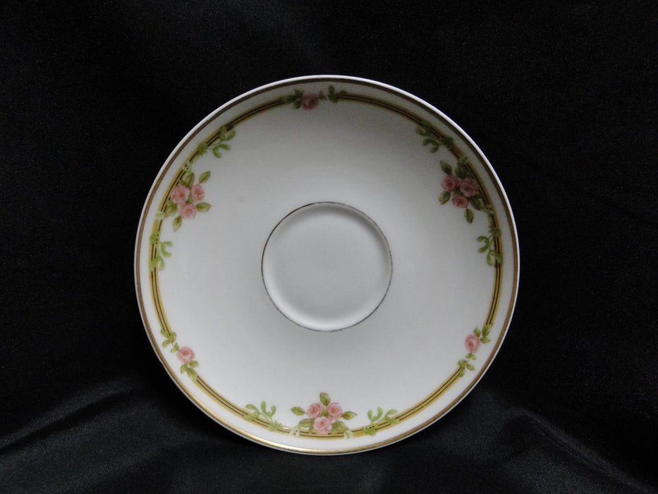 Haviland Schleiger 625A, Pink Roses on Vine: Bouillon & Saucer Set, As Is
