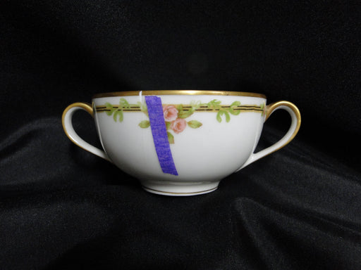 Haviland Schleiger 625A, Pink Roses on Vine: Bouillon & Saucer Set, As Is