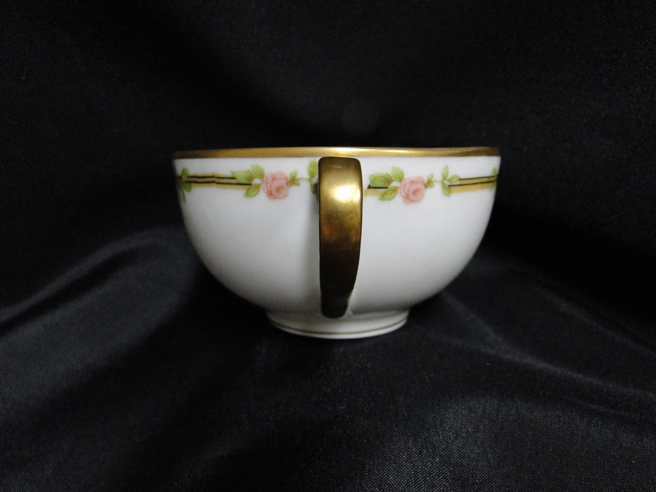 Haviland Schleiger 625A, Pink Roses on Vine: Bouillon & Saucer Set, As Is