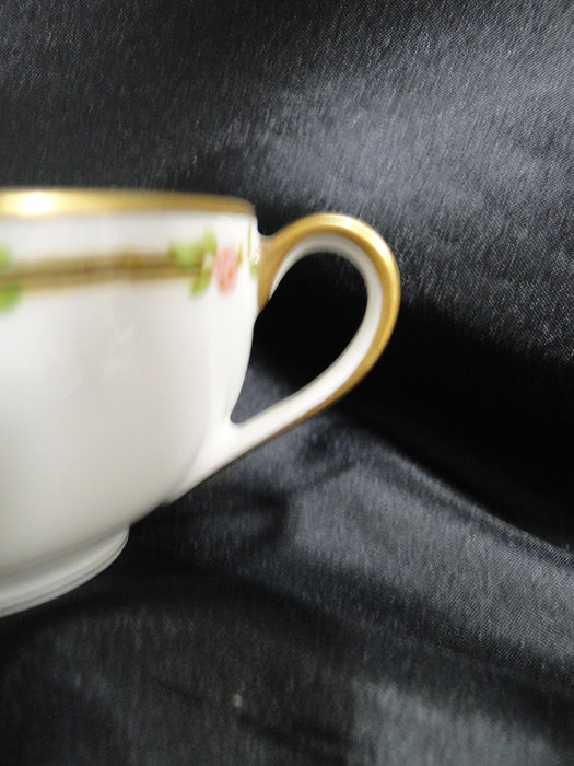 Haviland Schleiger 625A, Pink Roses on Vine: Bouillon & Saucer Set, As Is