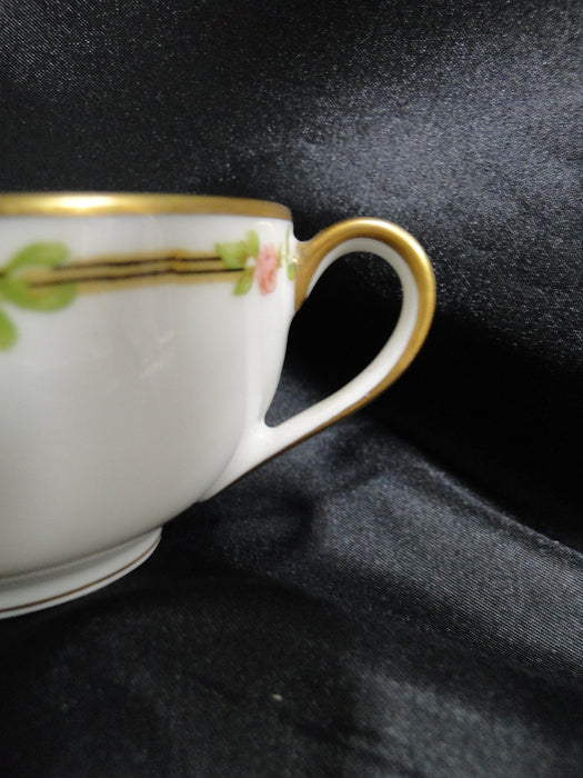 Haviland Schleiger 625A, Pink Roses on Vine: Bouillon & Saucer Set, As Is