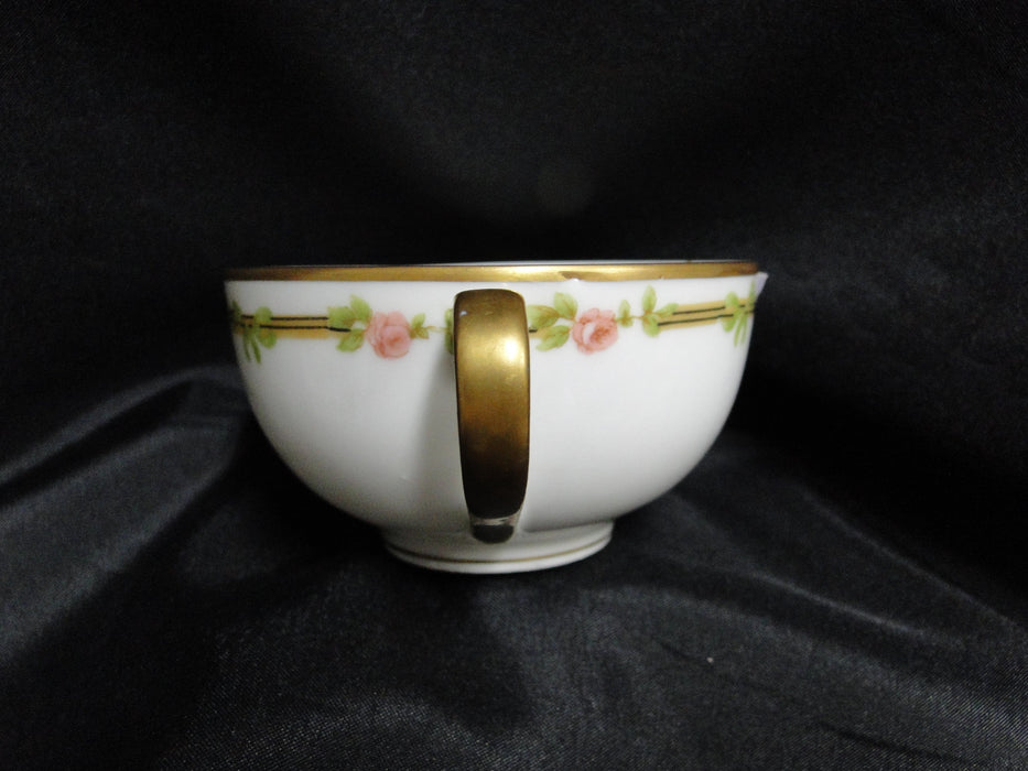 Haviland Schleiger 625A, Pink Roses on Vine: Bouillon & Saucer Set, As Is