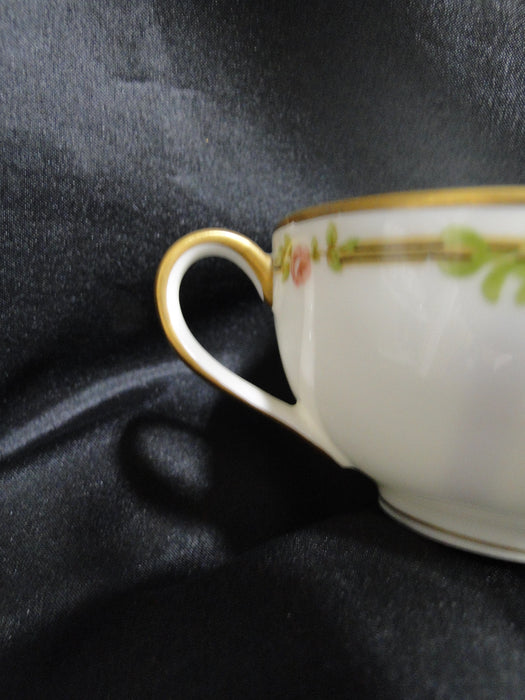 Haviland Schleiger 625A, Pink Roses on Vine: Bouillon & Saucer Set, As Is