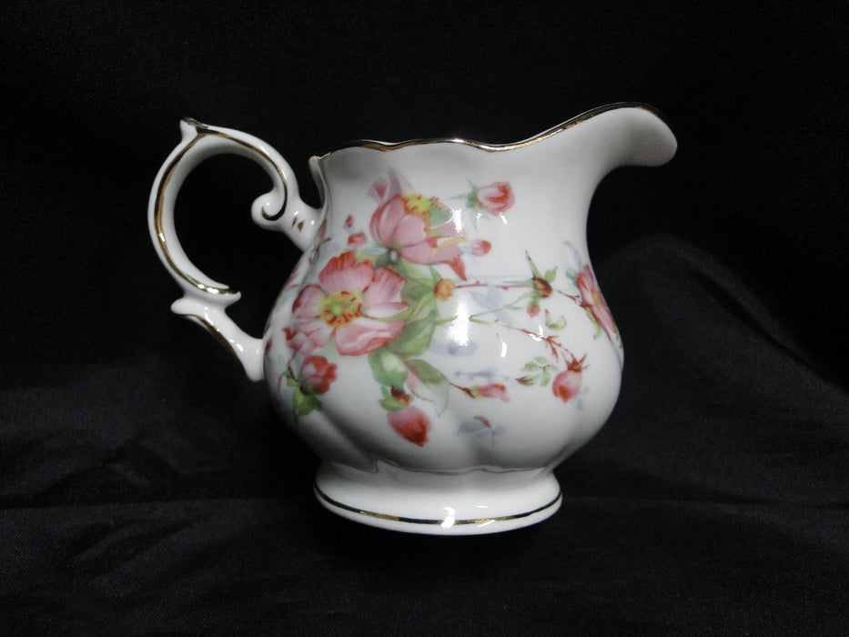 Grace's Teaware Pink Florals & Green Leaves on White: Creamer, 3" Tall