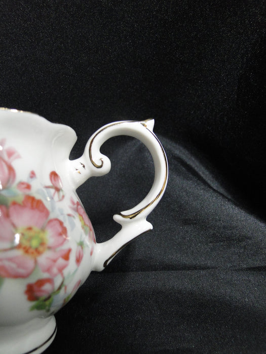 Grace's Teaware Pink Florals & Green Leaves on White: Creamer, 3" Tall