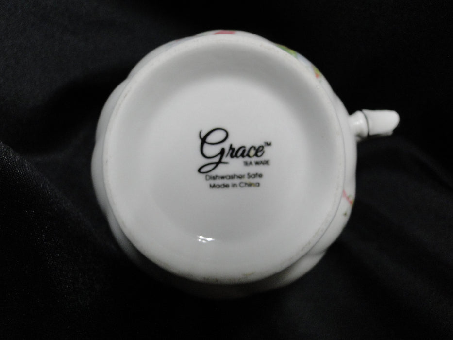 Grace's Teaware Pink Florals & Green Leaves on White: Creamer, 3" Tall