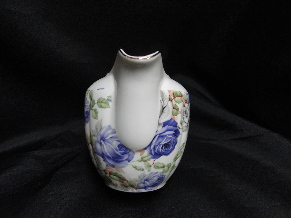 Grace's Teaware Purple & Gray Roses on White: Creamer, 3 1/2" Tall