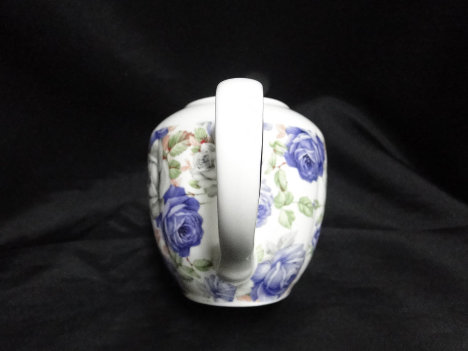 Grace's Teaware Purple & Gray Roses on White: Creamer, 3 1/2" Tall