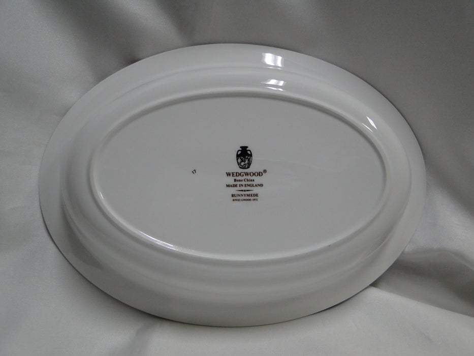 Wedgwood Runnymede Blue, Pink Shells: Oval Serving Bowl, 10 3/4"