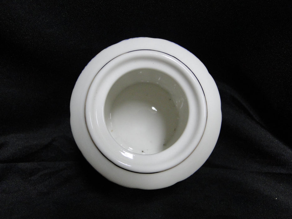 Grace's Teaware Purple & Gray Roses on White: Sugar Bowl & Lid, 4" Tall