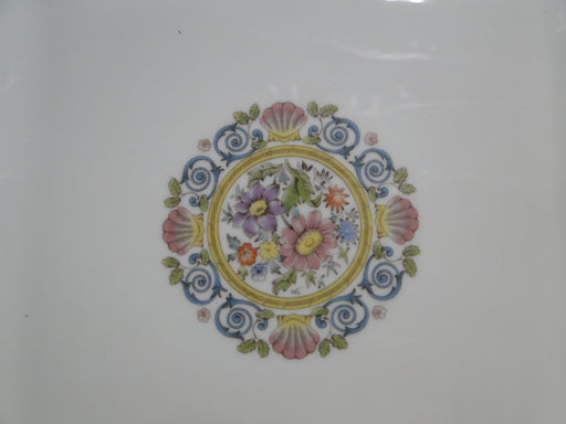 Wedgwood Runnymede Blue, Pink Shells: Square Handled Cake Plate, 10 7/8"