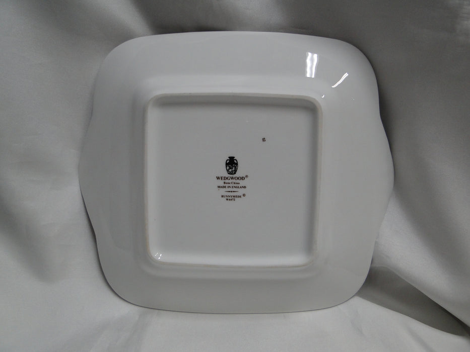 Wedgwood Runnymede Blue, Pink Shells: Square Handled Cake Plate, 10 7/8"