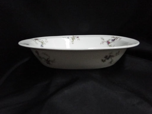 Haviland (Limoges) Fuchsia Pink & Blue Floral: Oval Serving Bowl, 10"