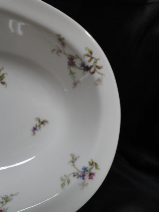 Haviland (Limoges) Fuchsia Pink & Blue Floral: Oval Serving Bowl, 10"