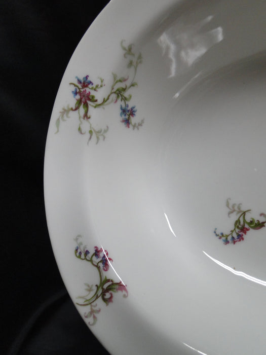 Haviland (Limoges) Fuchsia Pink & Blue Floral: Oval Serving Bowl, 10"