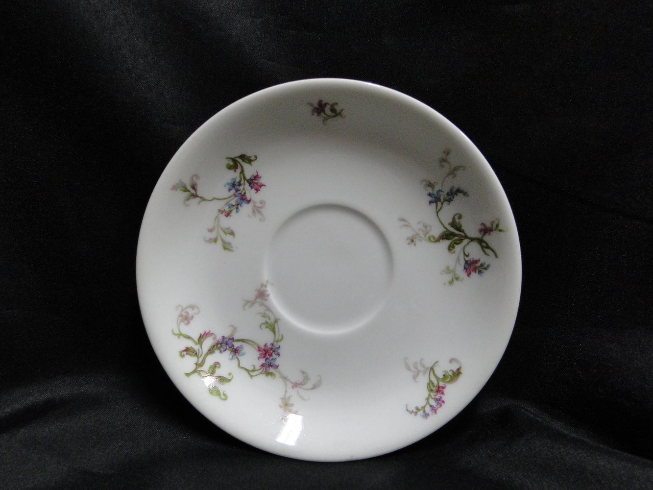 Haviland (Limoges) Fuchsia Pink & Blue Floral: 5 3/8" Saucer (s) Only, No Cup