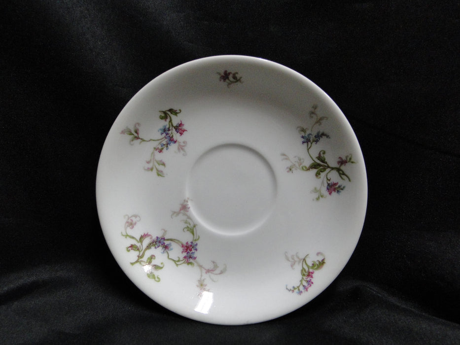 Haviland (Limoges) Fuchsia Pink & Blue Floral: 5 3/8" Saucer (s) Only, No Cup